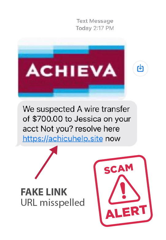 Text scam graphic